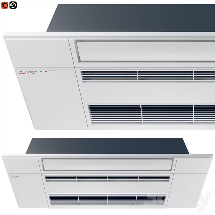 Mitsubishi Electric One-way Ceiling Cassette - MLZ series 3D Model