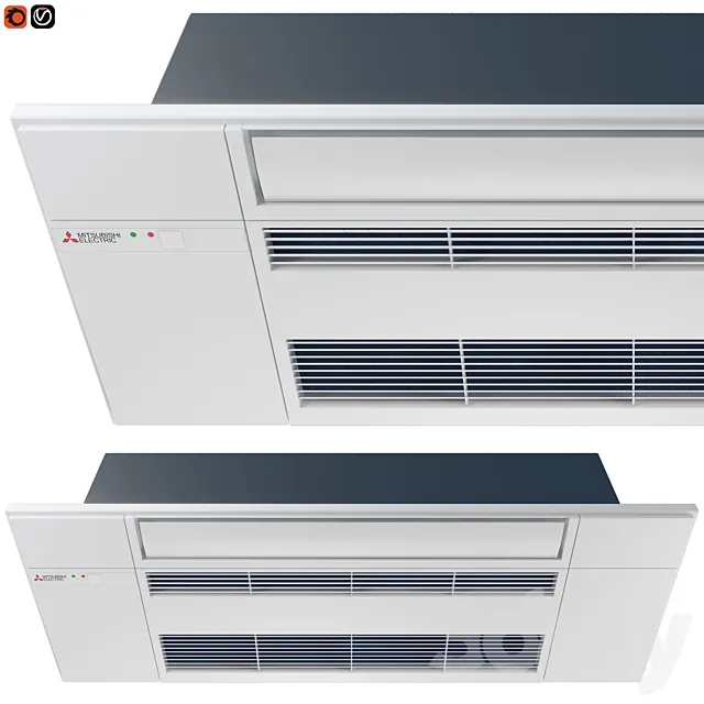 Mitsubishi Electric One-way Ceiling Cassette - MLZ series 3D Model