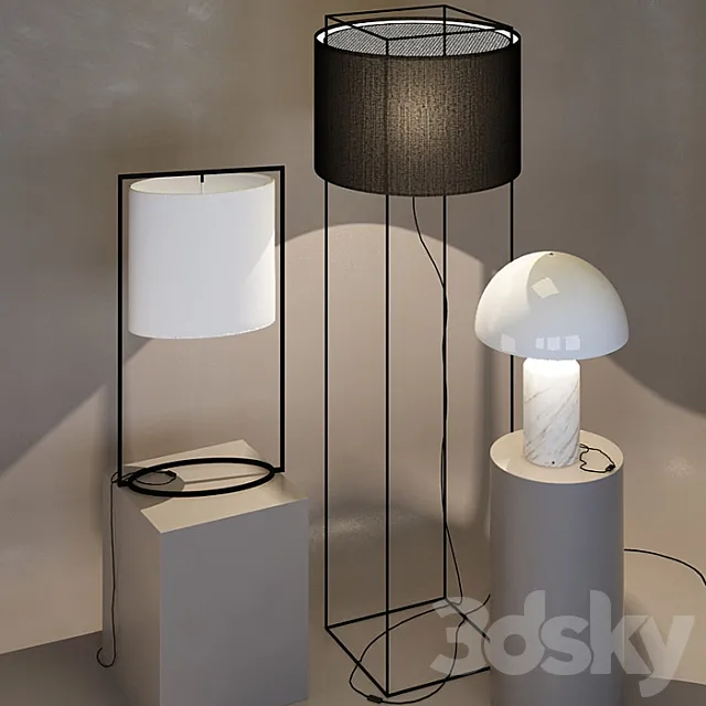 Mitternacht floor lamp 1080 lamp Atollo lamp Steeman 3D Model