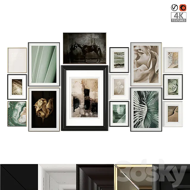 Mixed Poste Set 36 3DModel