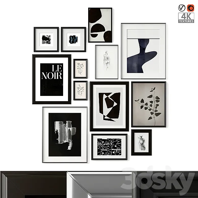 Mixed Poster Set 15 3DModel