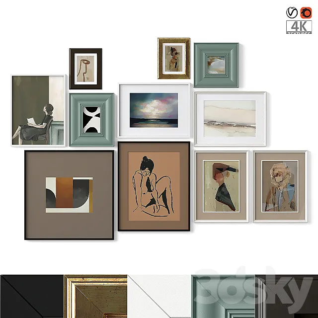 Mixed Poster Set 16 3D Model
