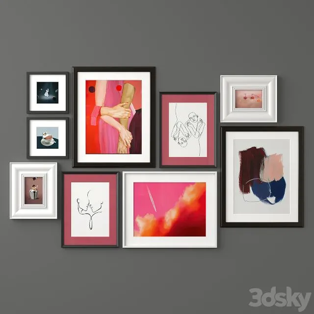 Mixed Poster Set 40 (Knoppang Virserum Ribba) 3D Model