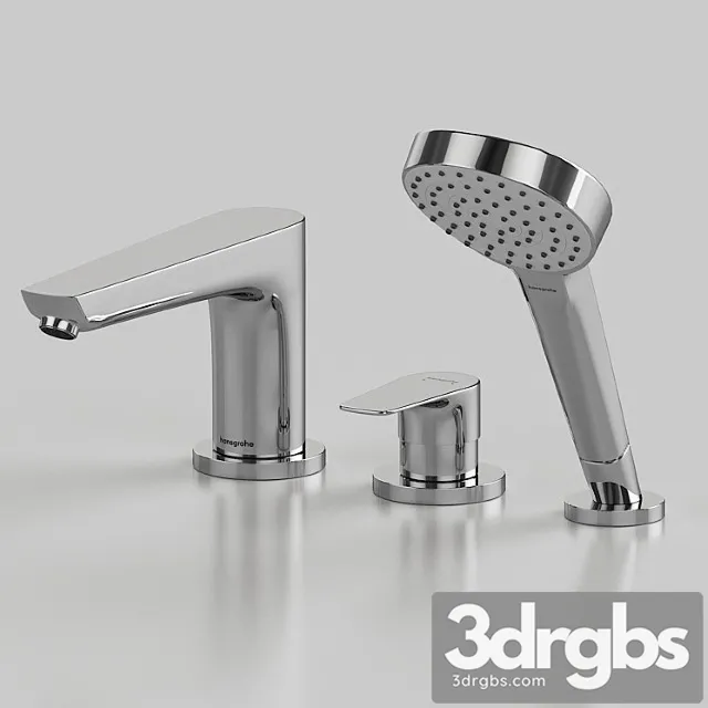 Mixer Hansgrohe Talis E 71731000 on the side of the Bathtub 3D Model Free