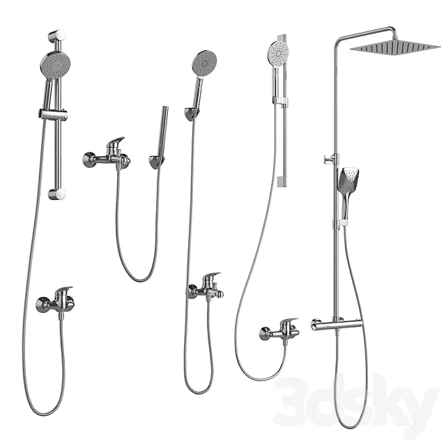 Mixers for bath and shower Ravak set 10 3DModel