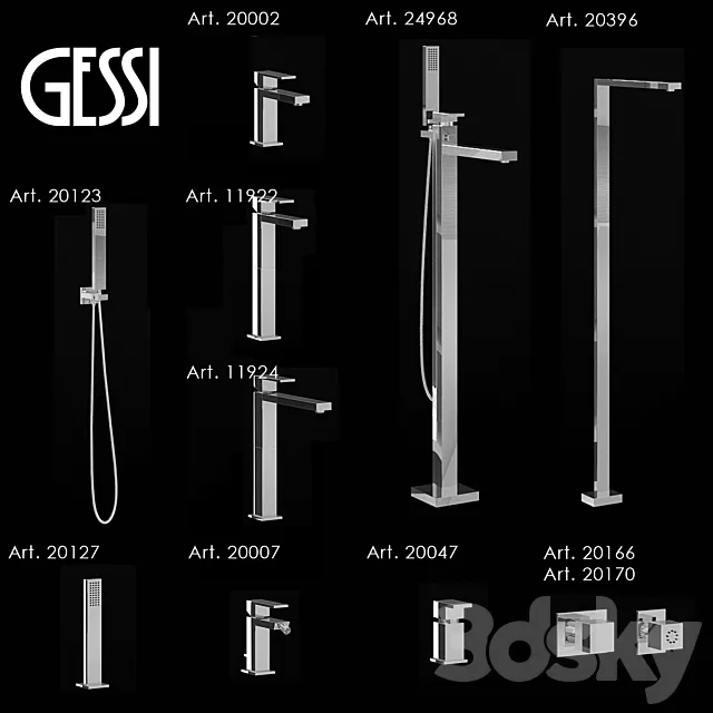 Mixers Gessi Rettangolo 2 3DModel