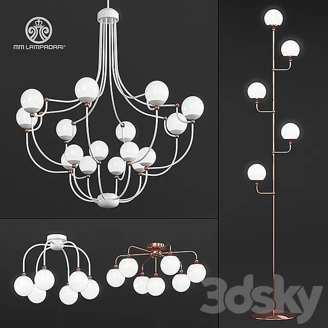 MM lampadari Dots Set 3D Model