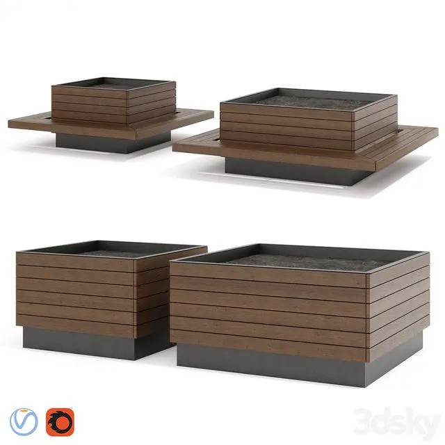 Mmcite. Flowerpots for trees 3D Model