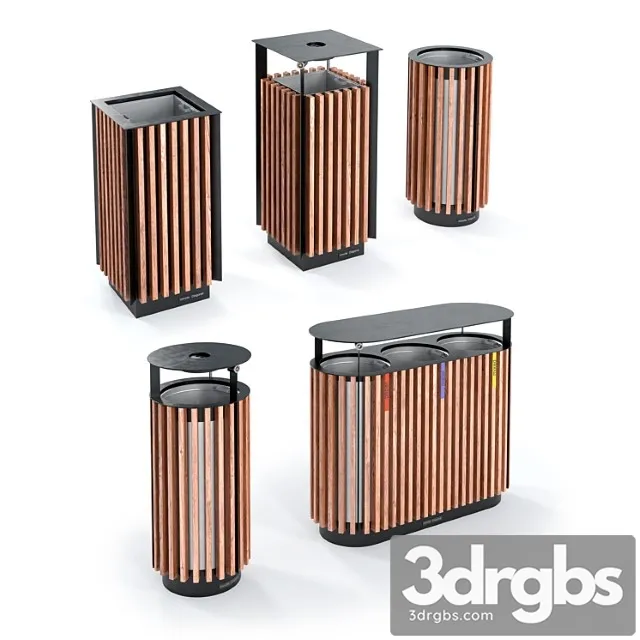 Mmcite Litter Bins Diagonal 3D Model Download