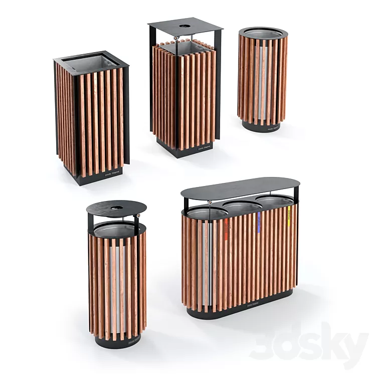 Mmcite litter bins diagonal 3D Model