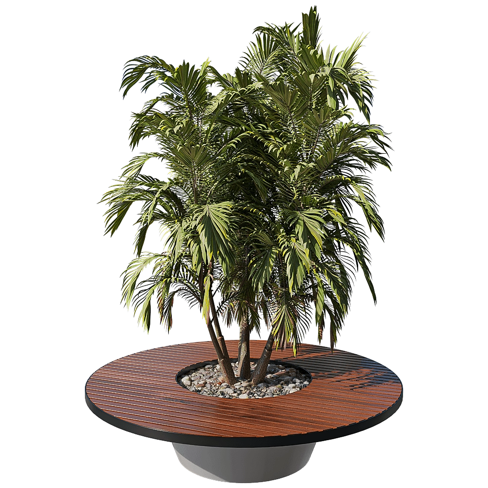 mmcité - Seating element with opening for plants CONICS 3D Model