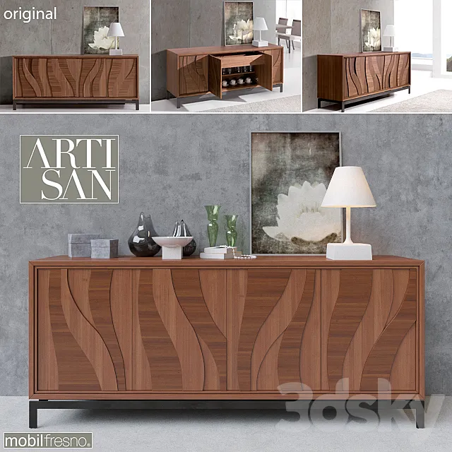 Mobilfresno_ARTISAN_Aparador nogal + decor 3DModel