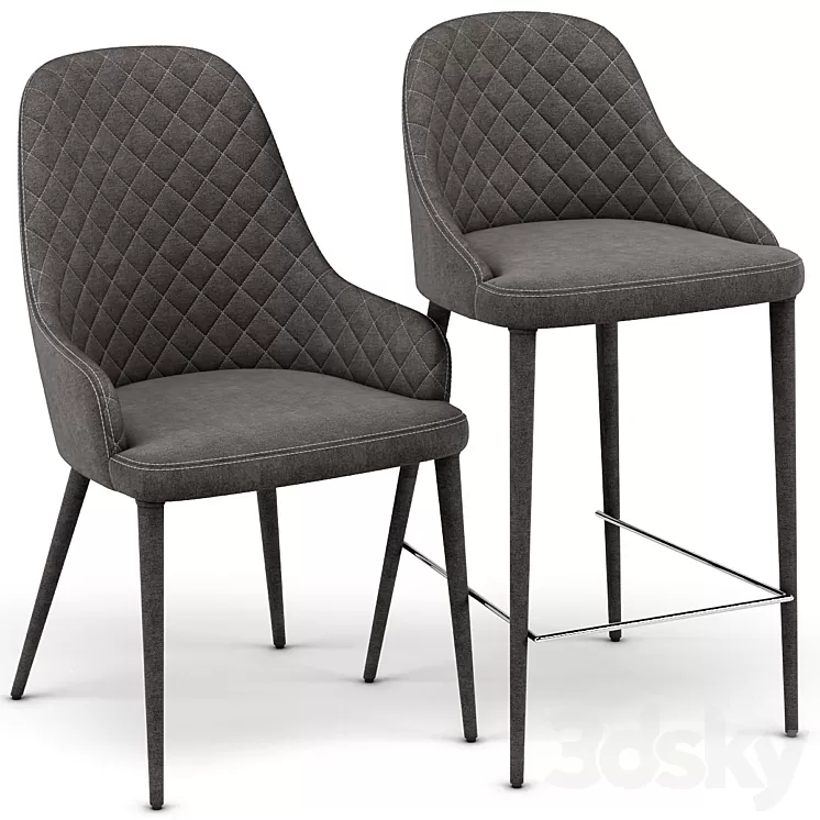 Modani Alpine Gray Chair 3D Model