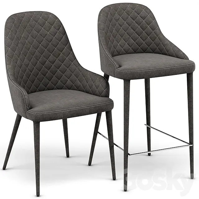Modani Alpine Gray Chair 3DModel