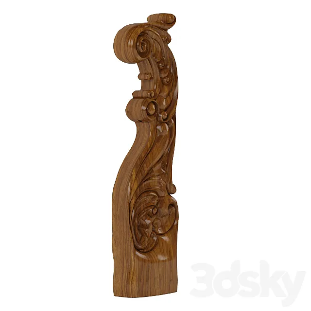 Model carved stair post 3D Model