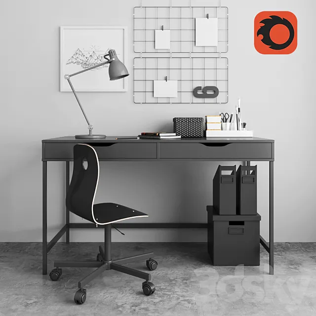 model ikea workspace 3D Model