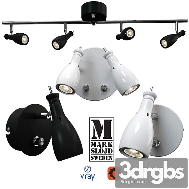 Model lammhult wall and ceiling light from markslöjd sweden. 3D Model Free