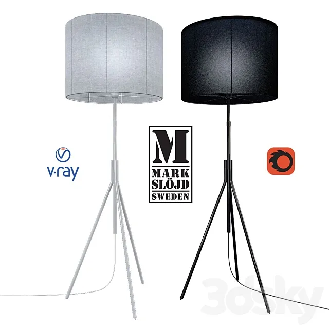 Model SLING floor lamp from the company MARKSLOJD Sweden. 3D Model