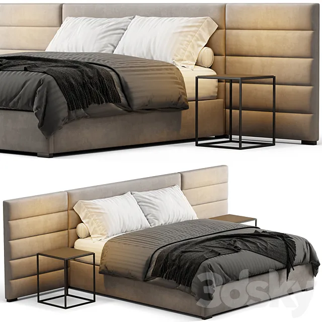Modena Fabric Horizontal Extended Bed 3D Model