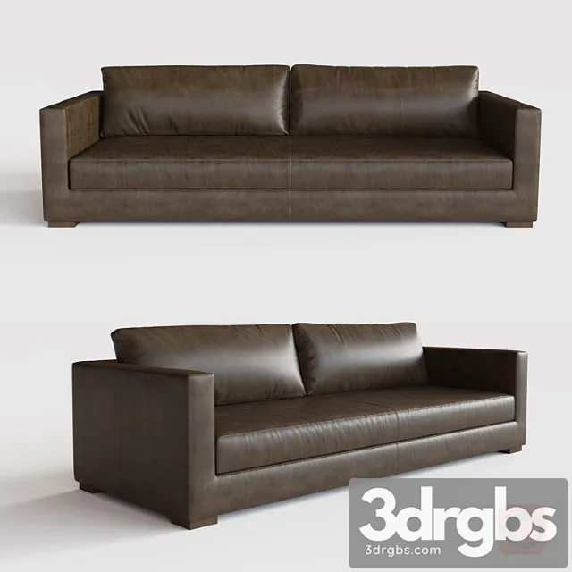 Modena shelter arm leather sofa 2 3D Model Free