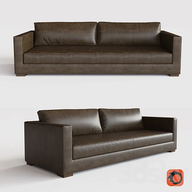 MODENA SHELTER ARM LEATHER SOFA 3D Model
