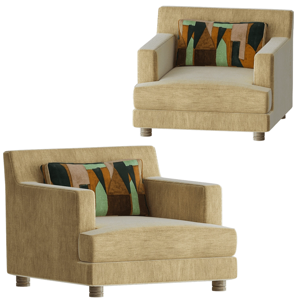Modenature - Armchair MONTAIGNE 3D Model