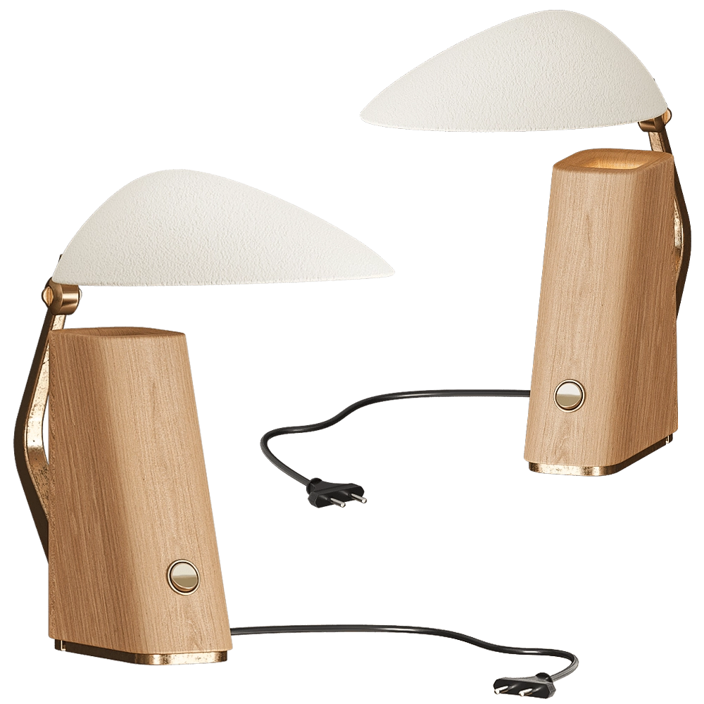 Modenature - Table lamp Akile wood 3D Model