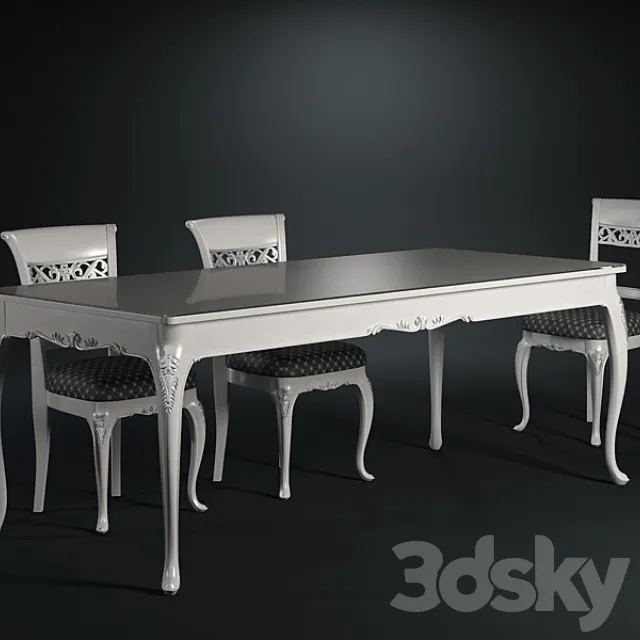 Modenese_Table_Chair 3D Model