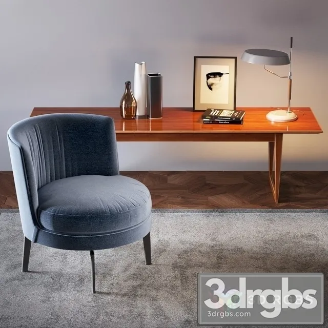 Moderm Armchair and Table 3D Model Free