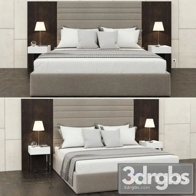 Moderm Fabric Bed 5 3D Model Free