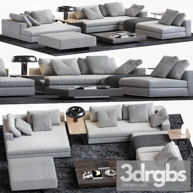 Moderm Fabric Sofa Set 3D Model Free