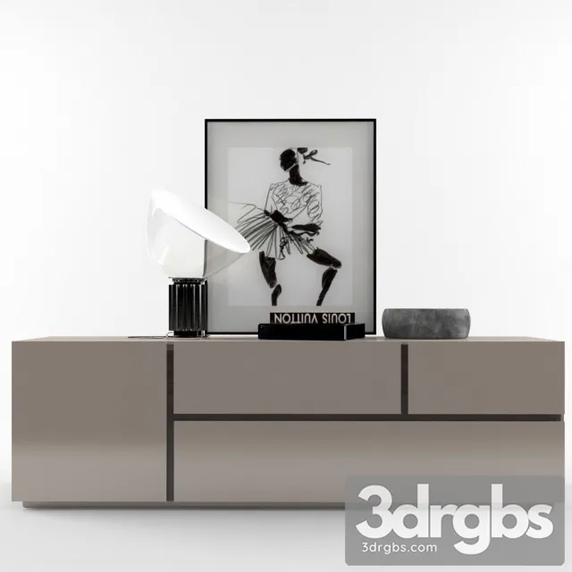 Moderm Gloss Sideboad 3D Model Free