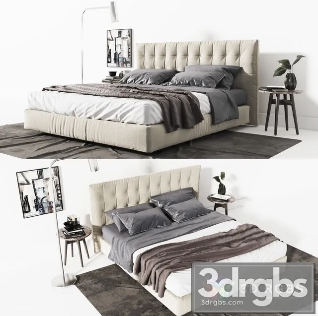 Moderm Luxury Bed 2 3D Model Free