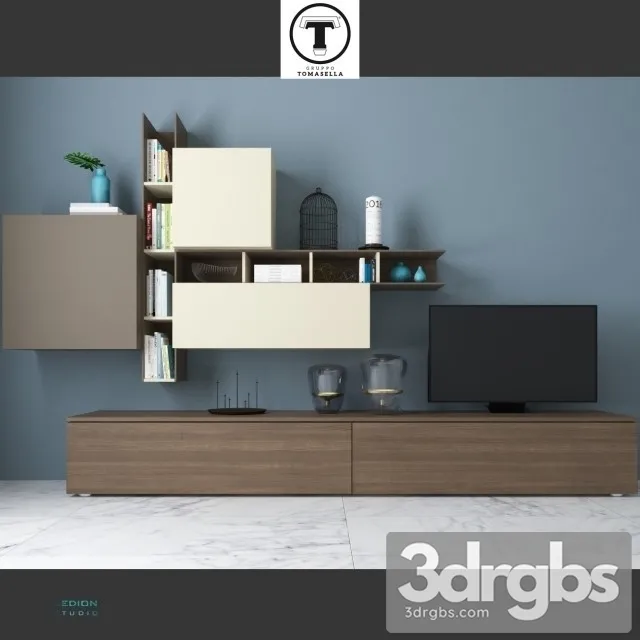 Moderm TV Wall 3D Model Free