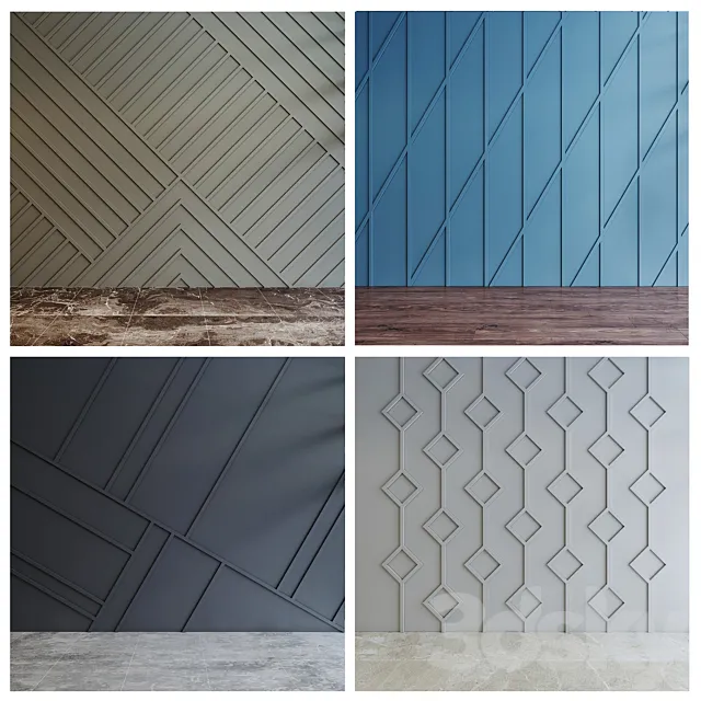 modern abstract paneling 3D Model
