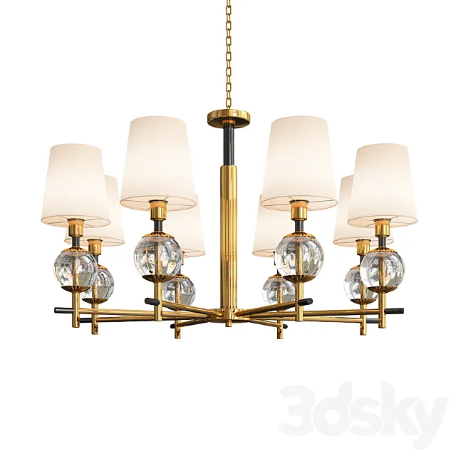 Modern American Crystal Droplight 3D Model