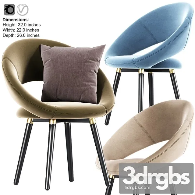 Modern armchair with pillow 2 3D Model Free