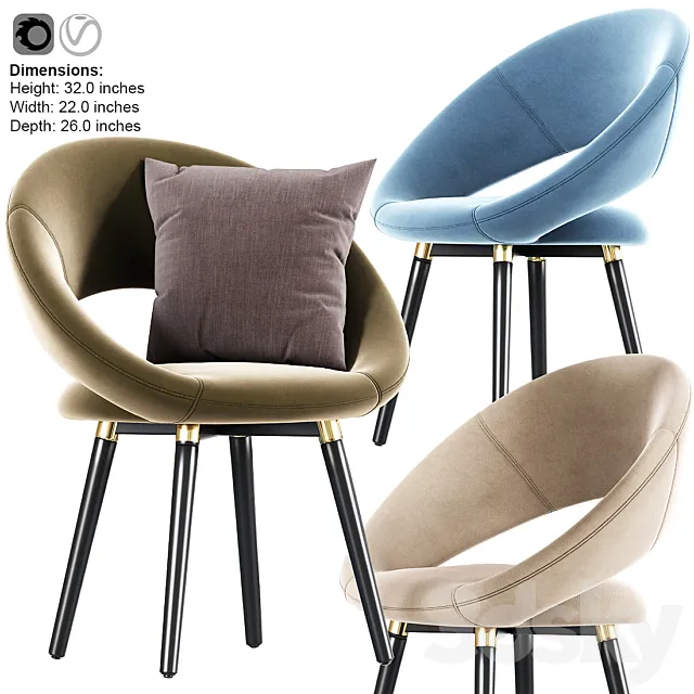 Modern Armchair With Pillow 3D Model