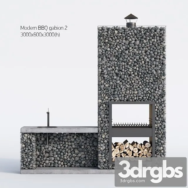 Modern Barbecue From Gabion 2 3D Model Download