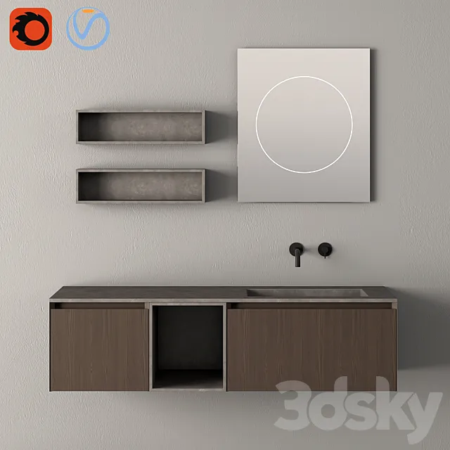 Modern Bathroom Cabinet | No. 085 | Rexa design 3D Model