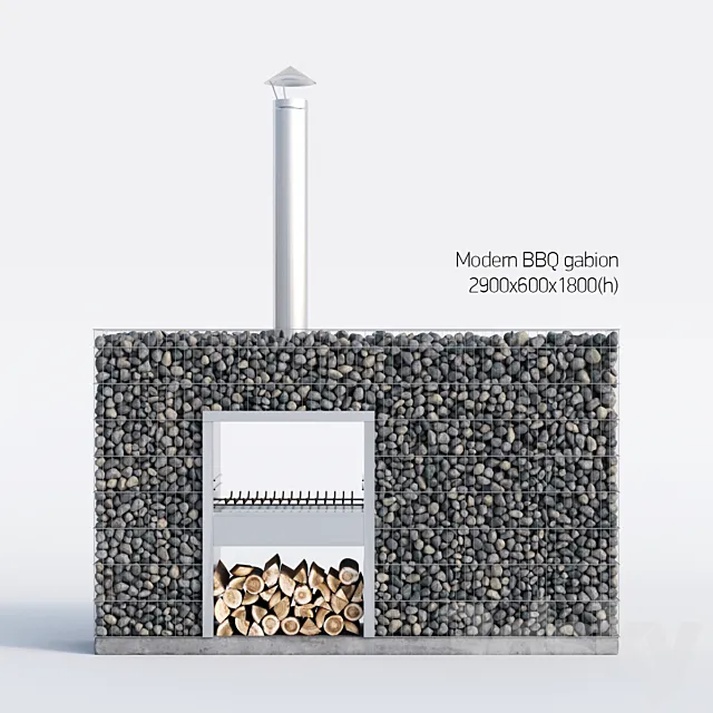 Modern BBQ gabion 3D Model
