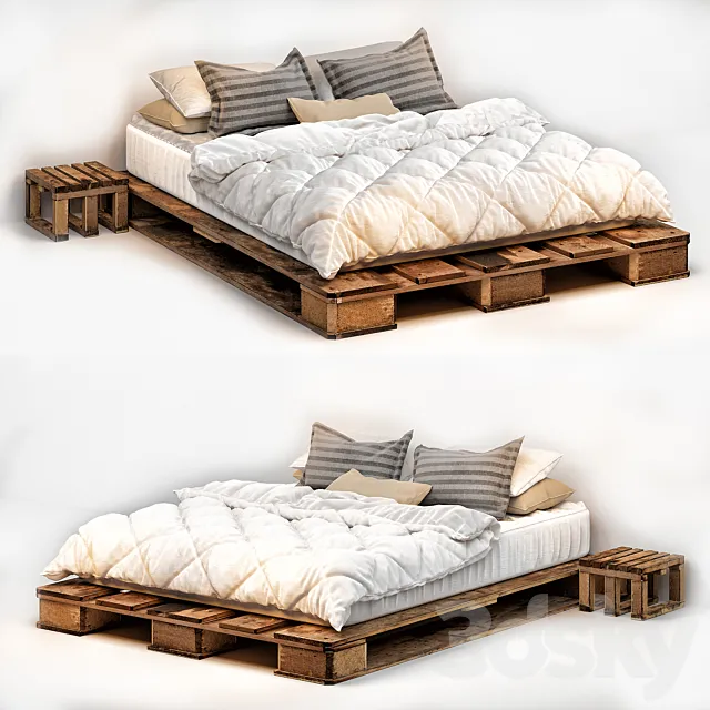 Modern bed 005 Free Download
