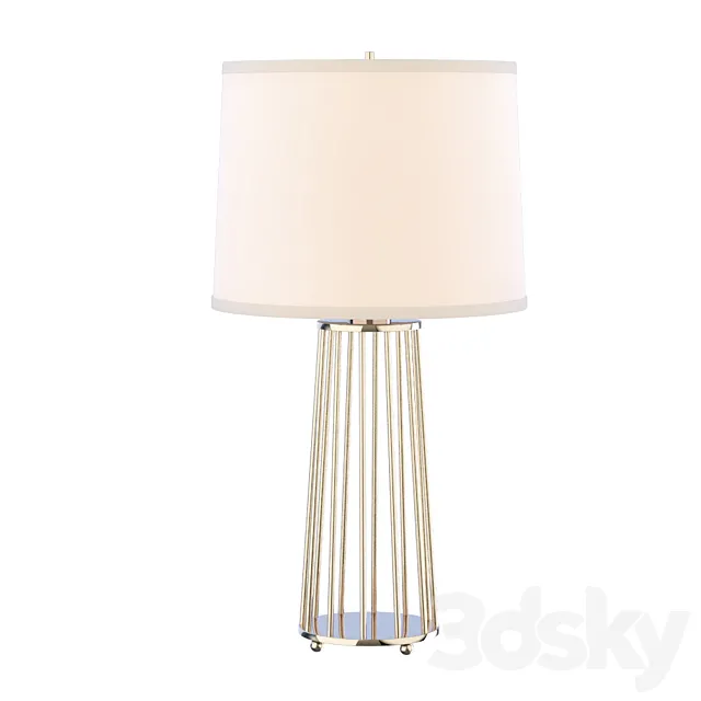 Modern Carousel Table Lamp In Soft Silver 3DModel