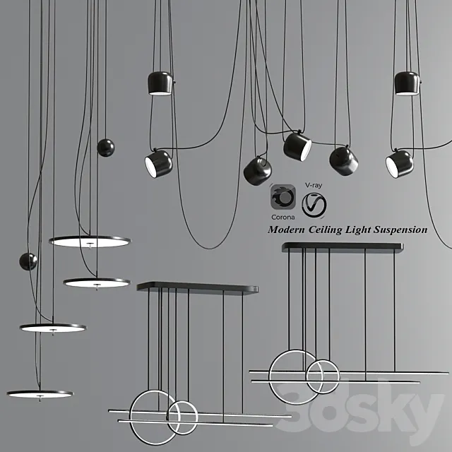 Modern Ceiling Light Suspension Pendant 3DModel