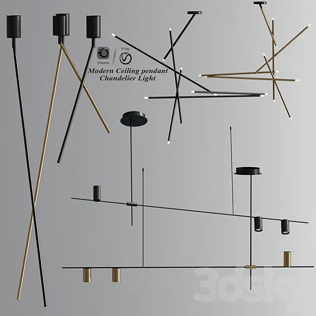 Modern Ceiling pendant Chandelier Light 04 Free Download