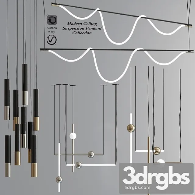 Modern ceiling suspension pendant collection 3D Model Free