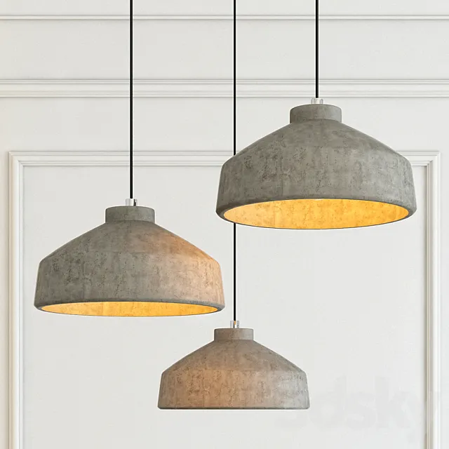 Modern cement lights 04 3D Model