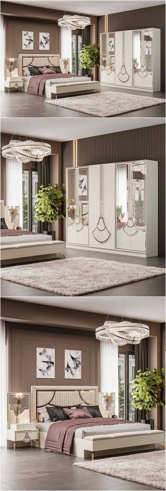 Modern classic bed furniture 001 3D Model