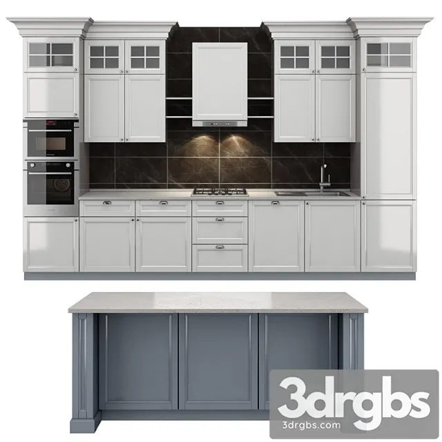 Modern classic kitchen 3D Model Free