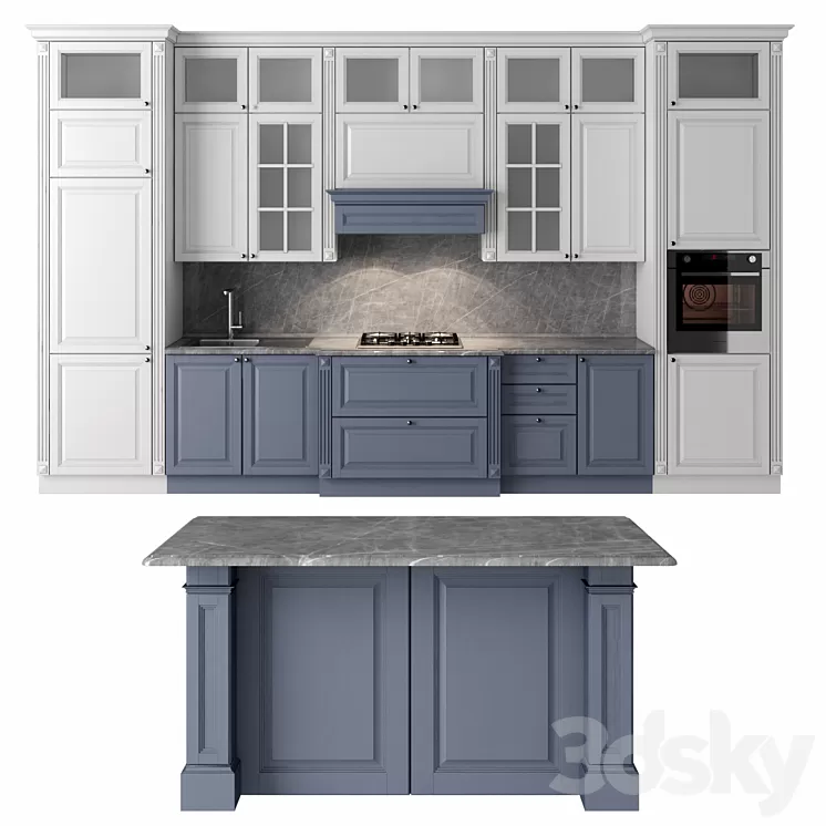Modern Classic Kitchen 3D Model